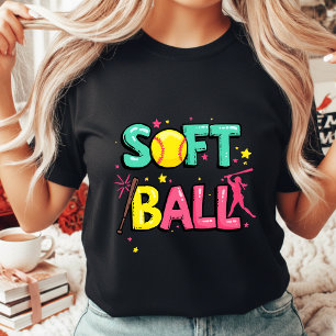 Playera Colorida Burbuja para Mamá de Softbol Feme