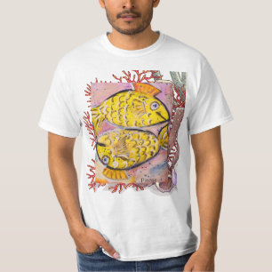 playera con acuarela original digitalizada pisces