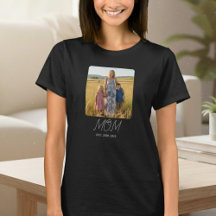 Playera con foto y guión establecido de mamá
