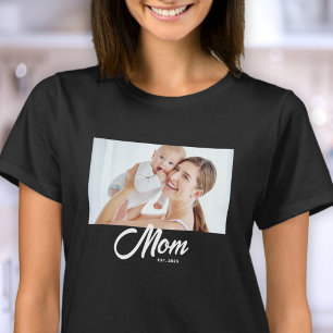 Playera con foto y guión establecido de mamá