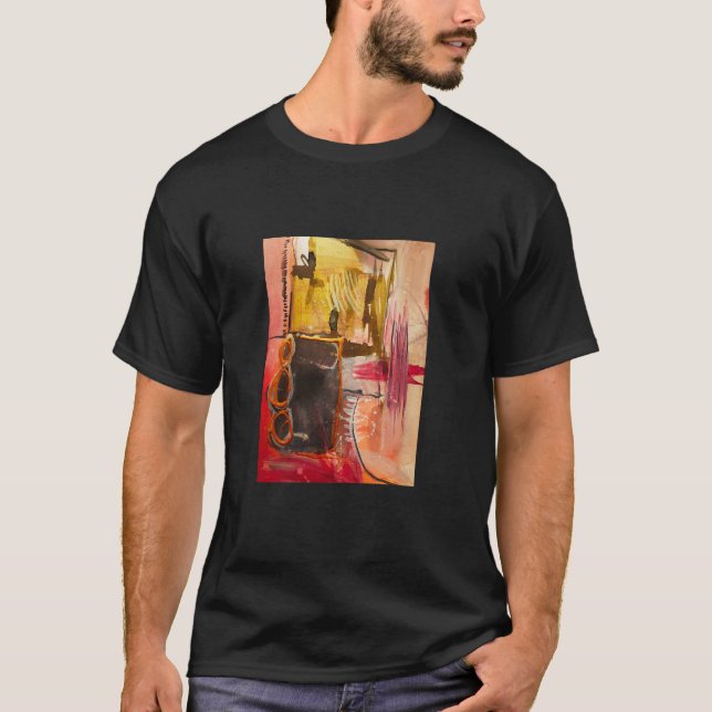 Playera con pintura abstracta impresa colorido (Anverso)