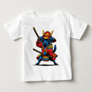 Playera con punto de jersey Perrito Samurái