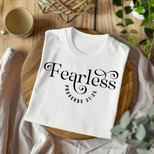 Playera cristiana sin miedo para mujeres y niños