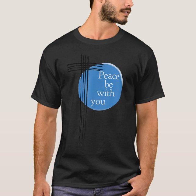 Playera Cruz Cristiana Paz Sea Con Usted (Anverso)