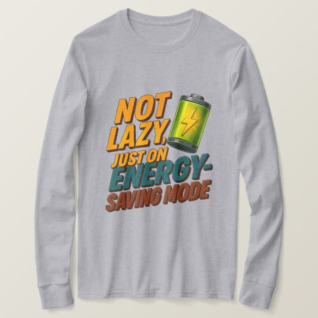 Playera de Ahorro de Energía, No Perezoso (Anverso del diseño)