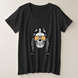 Playera de Halloween con Calavera y Trenzas
