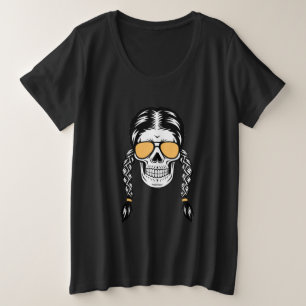 Playera de Halloween con Calavera y Trenzas