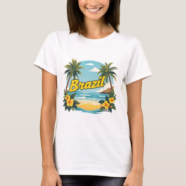 Playera de mujer de playa de Brasil Tropical Veran (Anverso)