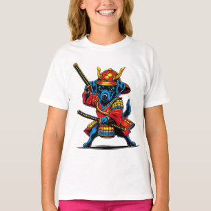 Playera de niñas Perrito Samurái