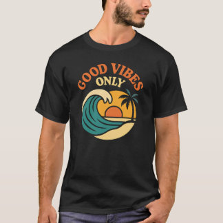 Playera de Ola de Puesta de Sol en la Playa con Pa