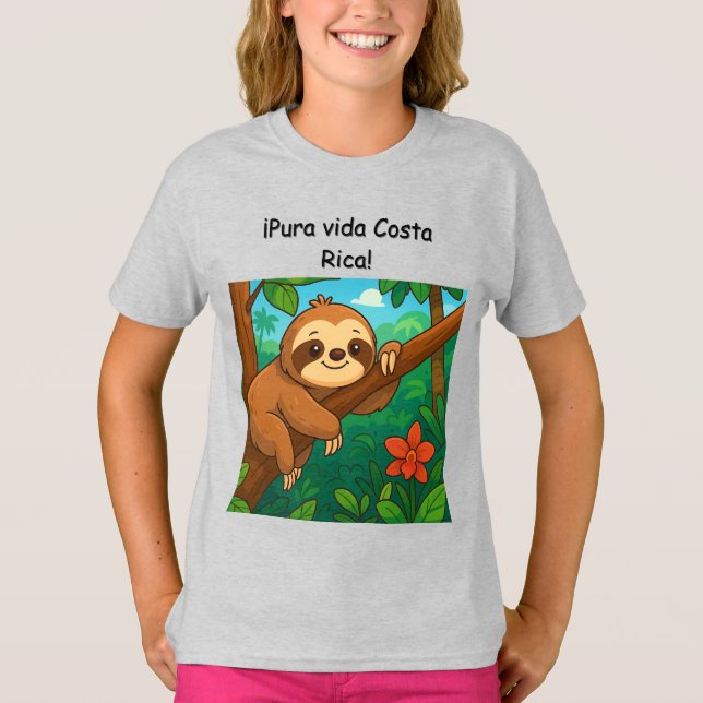 Playera de Oso perezoso costarricense. (Anverso)