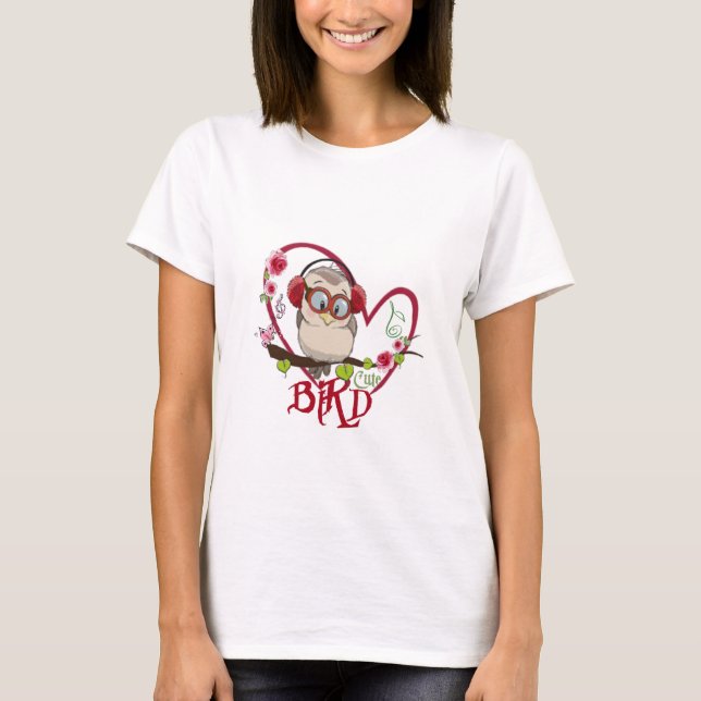Playera de pájaro con rosas (Anverso)
