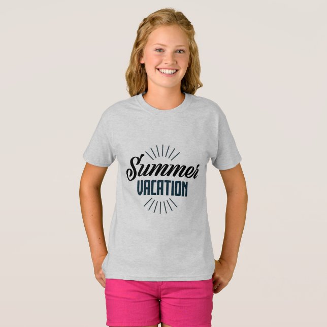 Playera de Vacaciones de Verano Soleadas para Niña (Anverso completo)