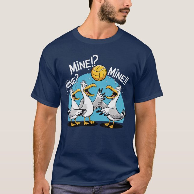 Playera de voleibol de gaviota, playa, pájaro, océ (Anverso)
