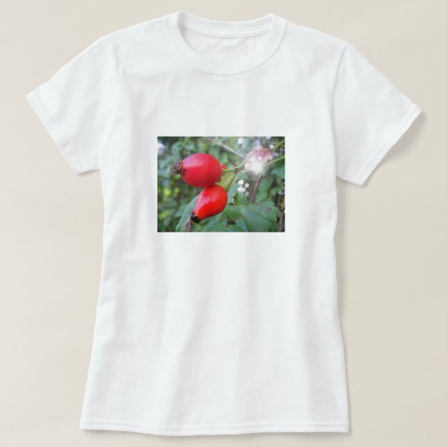 playera dos bayas del espino con rayo solar (Diseño del anverso)