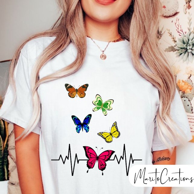 Playera fiesta de mariposa para damas. (Subido por el creador)