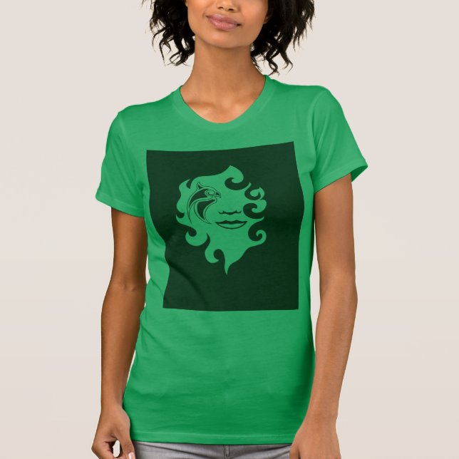 Playera Gráfica con Silueta de León Simétrico - Ne (Anverso)