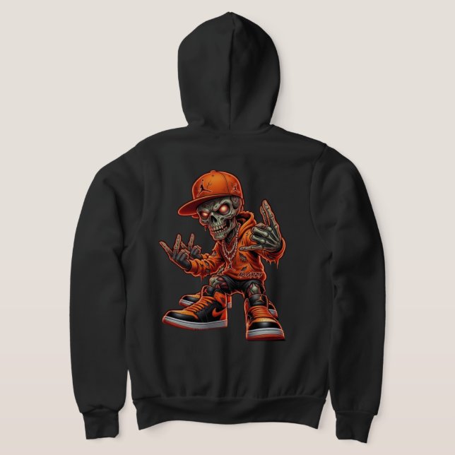 Playera Gráfica de Esqueleto de Hip Hop (Distribución Reverso )