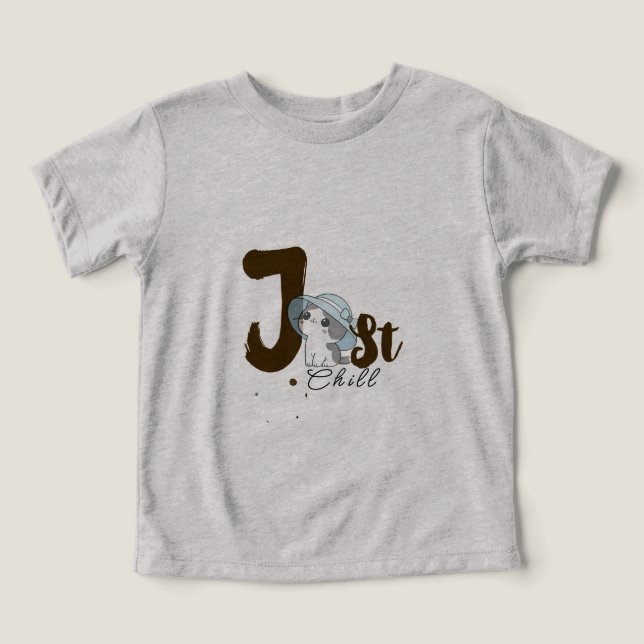 Playera Gris 'Just Chill' para Mujeres – Relajada (Diseño delantero )
