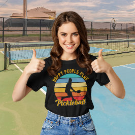 Playera Happy People Play Pickleball funny pickleb