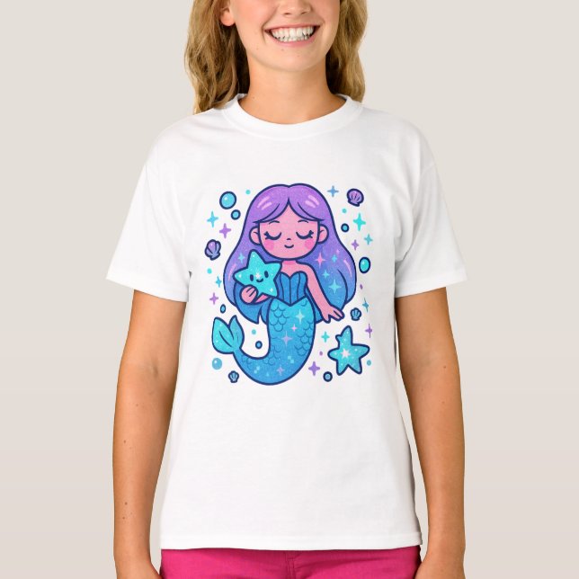 Playera Kawaii Magic Mermaid– Cute Magical T-shirt (Anverso)