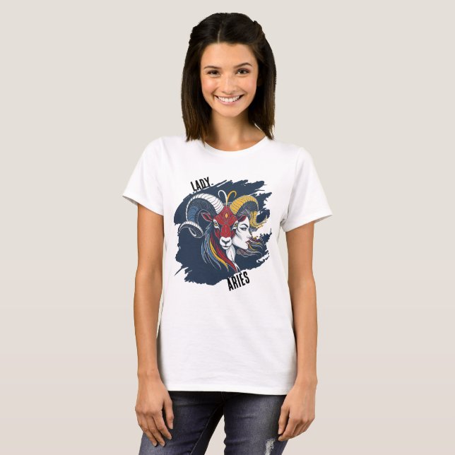 Playera Lady Aries - Mujer Zodíaco Carnero  (Anverso completo)