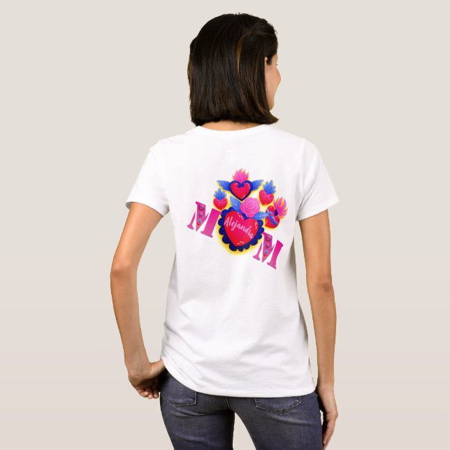 Playera "MOM Corazón Mexicano" – Editable nombre (Reverso completo)