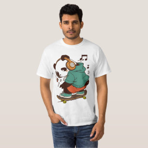 Playera para hombre Cool Panda Skater Moda calle