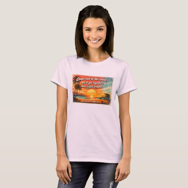 Playera para mujer 'Ven a la costa' (Anverso completo)