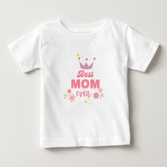 Playera para niños pequeños La mayor fan de mamá:  (Anverso)