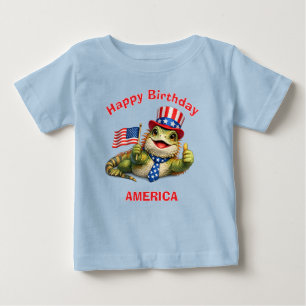 Playera Patriótica de Niño con Iguana (3d)