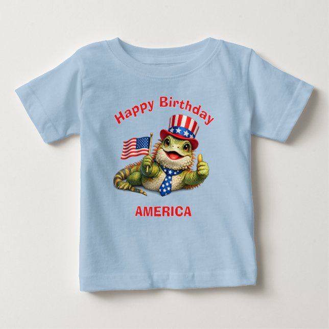 Playera Patriótica de Niño con Iguana (3d) (Anverso)