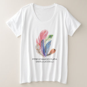Playera plumas de aves