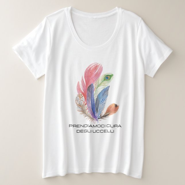 Playera plumas de aves  (Anverso del diseño)
