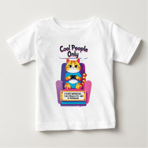 Playera punto de jersey Divertido Gato Selectivo