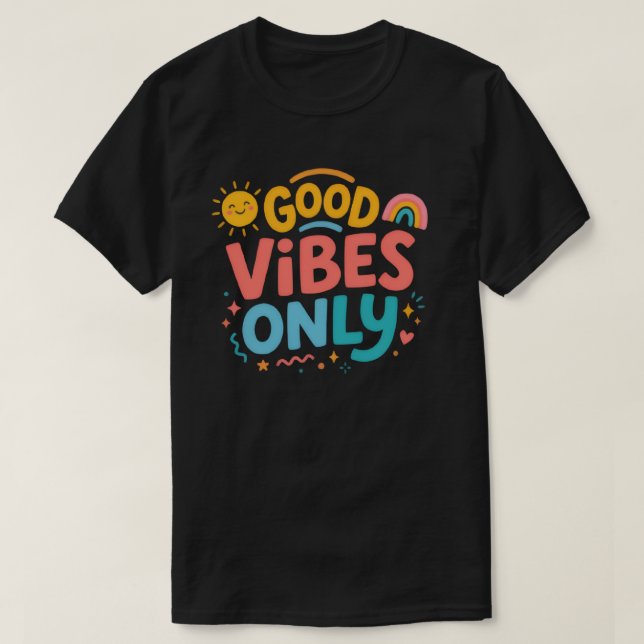 Playera retro colorida con vibra positiva (Diseño del anverso)