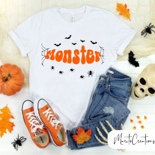 Playera Retro Groovy Halloween Spooky VibesT-Shirt