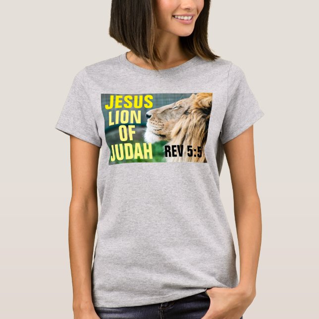 Playeras cristianas de Jesús, León de Judá (Anverso)