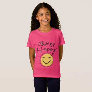 Playeras rosadas "Siempre Feliz" de las niñas - Al
