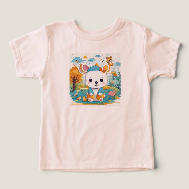 Playful animal project of children's t-shirt (Diseño delantero )