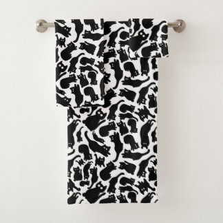 Playful Black Cat Silhouettes Whimsical