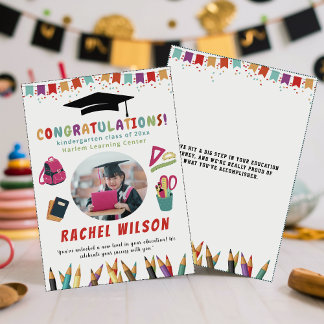 Playful Colorful Kindergarten Tarjeta plana de gra