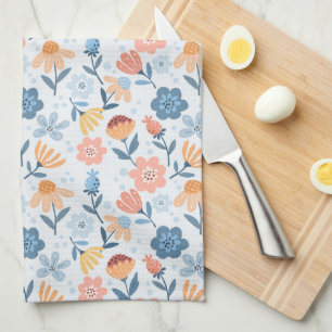 Playful Floral Pattern Kitchen Toalla