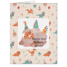 "Playful Velociraptor Birthday Card