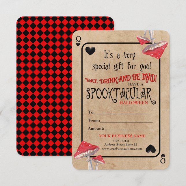 Playing Card Crazy Mushrooms Halloween (Anverso / Reverso)