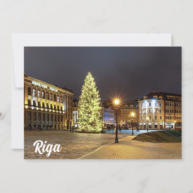 Plaza Cúpula con árbol de Navidad en Riga (Anverso)