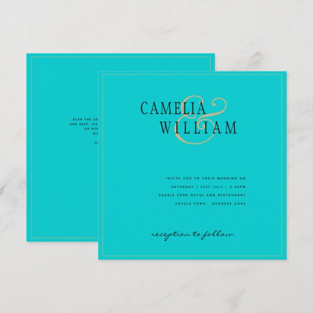 Plaza de Boda de oro azul turquesa Beach Classic (Anverso / Reverso)