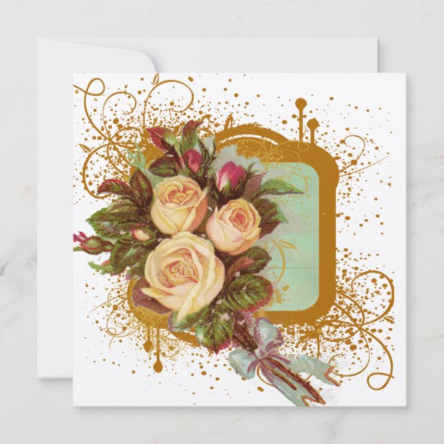 Plaza de cuadro Rosa victoriana (Anverso)