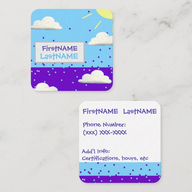 Plaza de día y noche, tarjeta de visita de 2,5" x  (Anverso / Reverso)