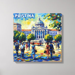 Plaza de la Catedral de Pristina Kosovo Lienzo Est